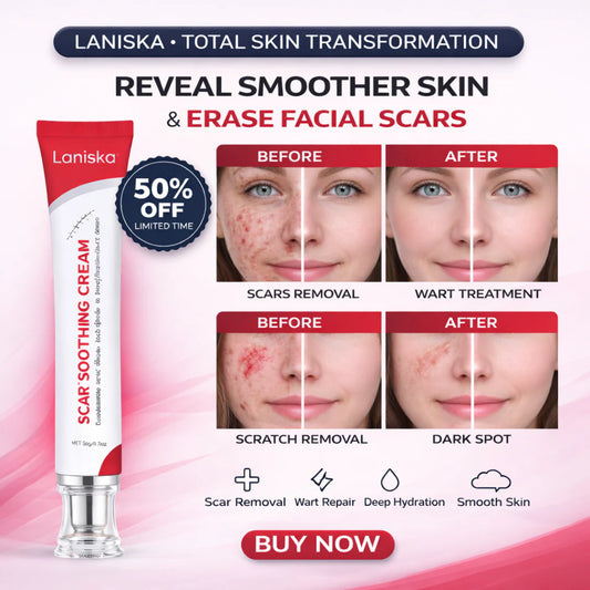 Laniska Scar Soothing Cream | 7-in-1 Skin Repair with Argan Oil, Shea Butter, Vitamin E & Hyaluronic Acid |