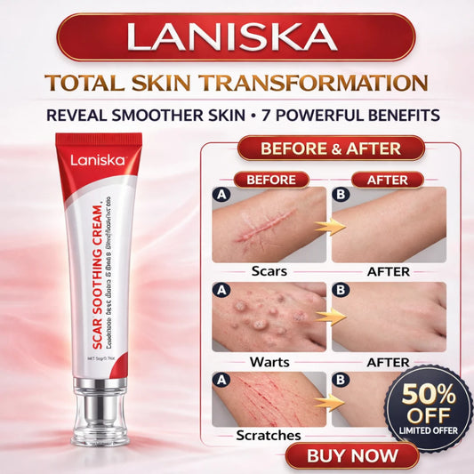 Laniska Scar Soothing Cream | 7-in-1 Skin Repair with Argan Oil, Shea Butter, Vitamin E & Hyaluronic Acid |
